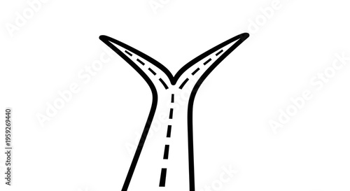 Fork in the road, diverging path, choice, decision, crossroads, abstract concept