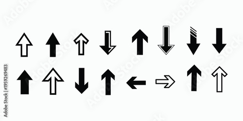 Collection of various arrow icons in different styles and directions