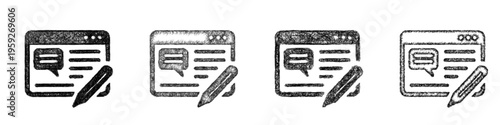Sketch blogging icon design set