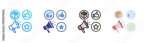 Campaign icon set multiple style collection