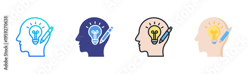 Conceptual icon set multiple style collection