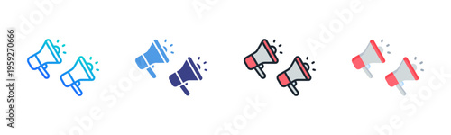 Marketing icon set multiple style collection