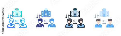 Broker icon set multiple style collection