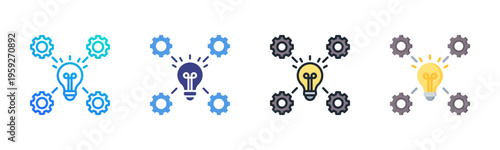 Implementation icon set multiple style collection