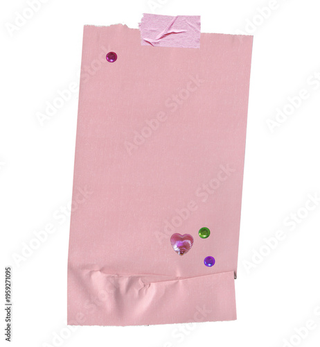 Pink Receipt Paper Collage with Glossy Enamel Dot Stickers