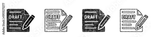 Sketch draft icon design set