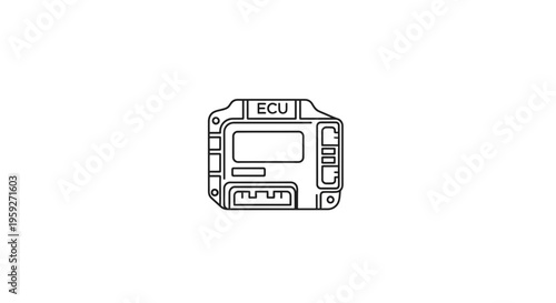 Electronic Control Unit ECU Car Part Icon Vector Illustration