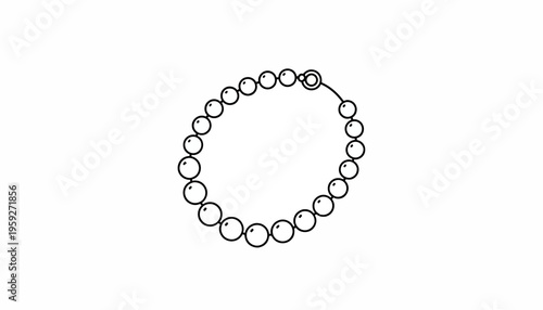 Elegant Pearl Necklace Clasp, Minimalist Jewelry Design, Luxury Accessory Icon