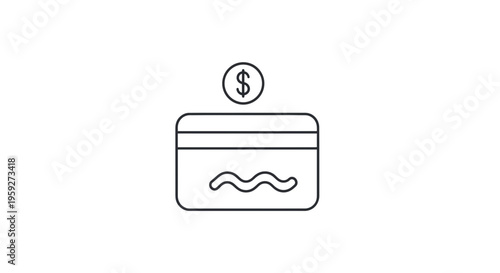 Credit Card with Dollar Coin Icon, Financial Concept, Online Payment and Savings