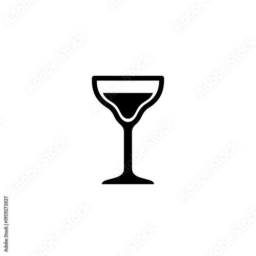 Stylish Minimalist Wine Glass Icon for Premium Beverage Branding
