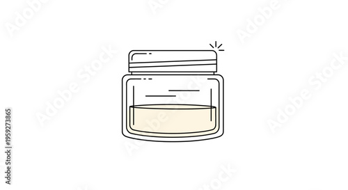 Cosmetic Cream Jar Icon, Skincare Product Container, Beauty Treatment Packaging