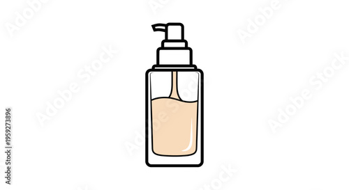 Cosmetic Foundation Bottle with Pump Dispenser
