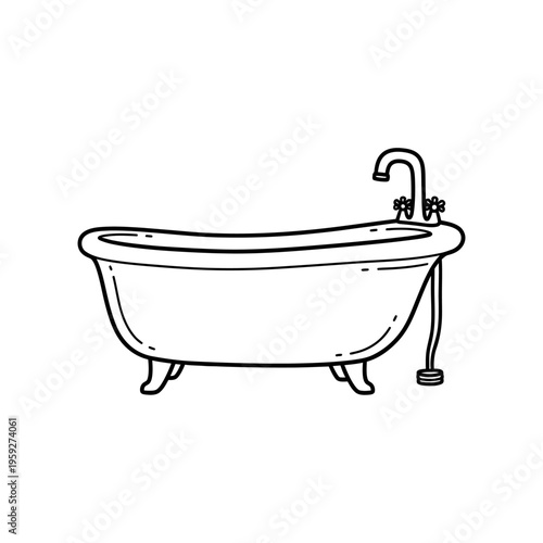 Stylish Vintage Bathtub in Classic Bathroom Setting for Home Decor