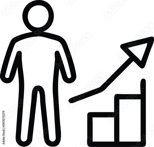 A person achieving growth and success through upward progress and development