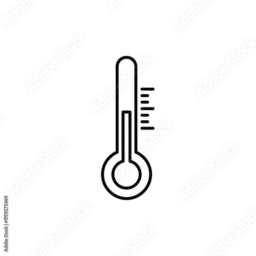 Thermometer Icon with Temperature Measurement Illustration for Weather and Climate Concepts