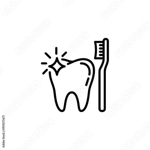 Tooth and Toothbrush Illustration Emphasizing Dental Hygiene Care