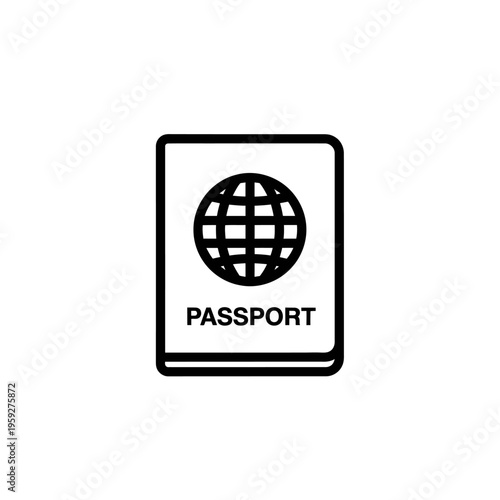 Travel Passport Icon, International Documentation, Travel and Identification