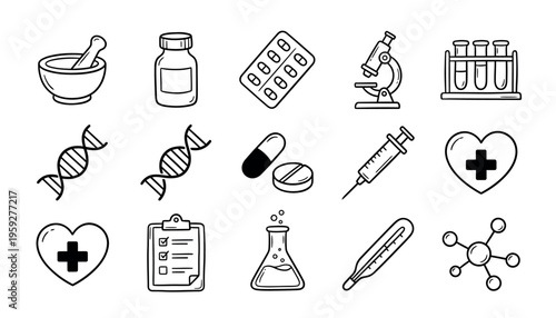 Medical and healthcare related icons and symbols.