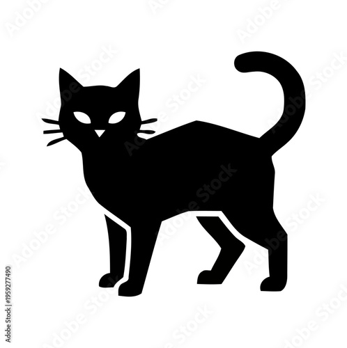 Black and White Vector of Cat 1
