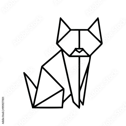 Vector Illustration of Black and White Cat 7