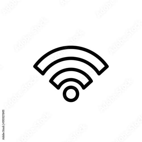 Wireless Wi-Fi Signal Icon for Internet Connectivity and Digital Network Access