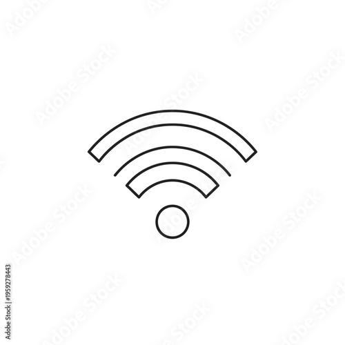 Wireless Wi-Fi Signal Icon Representation for Connectivity Illustration
