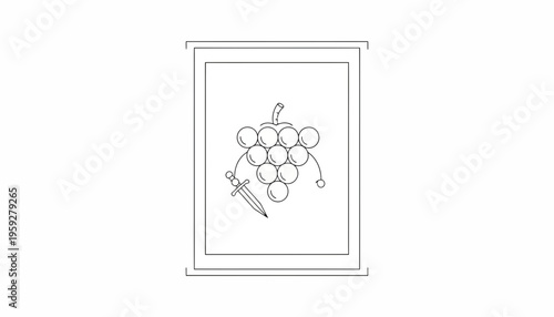 Grapes with Sword and Shield, Cartoon Style