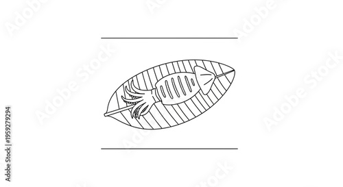 Grilled Squid on a Skewer, Asian Street Food, Delicious Seafood Snack