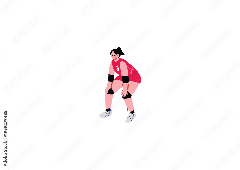 Obraz premium 女子バレーボール選手のイラスト
