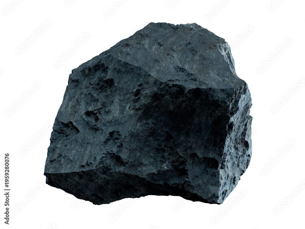 Fototapeta premium Asteroid isolated on transparent background. Cut out Meteorite 3D rendering