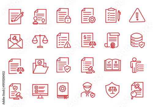 Regulation icon set. Editable line icons. Vector illustration.