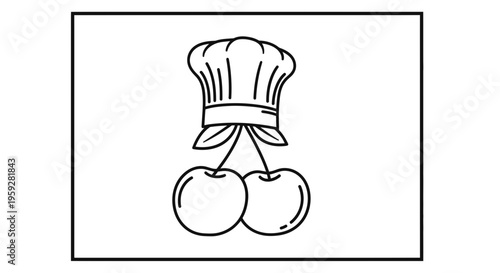Chef Hat with Cherries Icon - Culinary Symbolism and Food Design