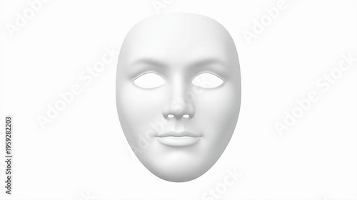 White Realistic Mask White Background Studio Lighting Minimalist Footage