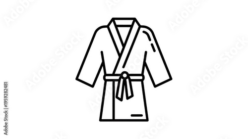 White Robe with Belt Footage