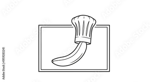 Banana Chef Hat Icon - Funny Food Concept