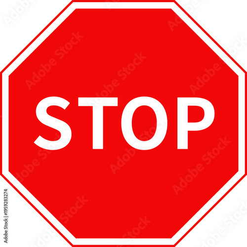 赤い八角形のストップの標識のアイコン