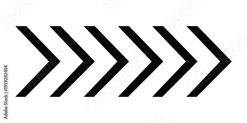 Black chevron arrow icons set pointing right direction for navigation and interface design
