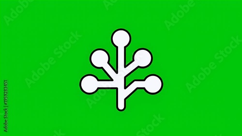 White Tree Icon Animation on Green Background Simple Clean Motion Graphic