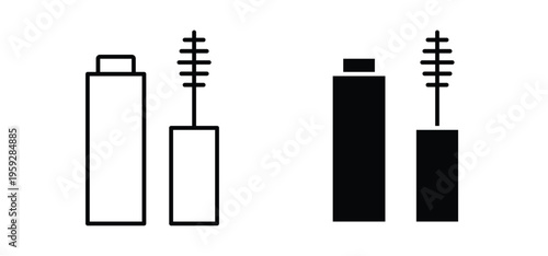 Mascara icon. black and white line icons pack.