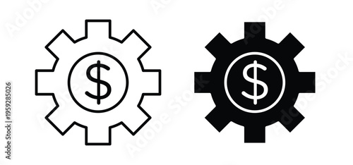 Money processes icon. black and white line icons pack.