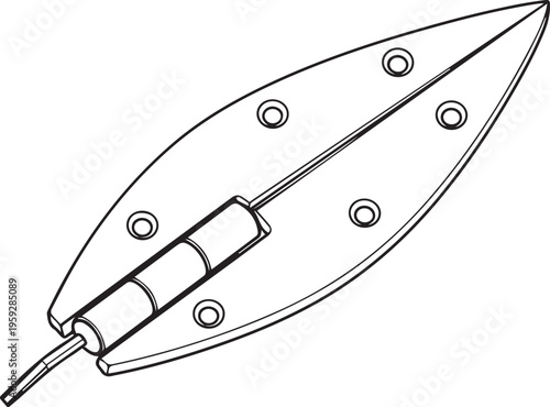 Electric iron, household appliance, ironing tool, line art illustration