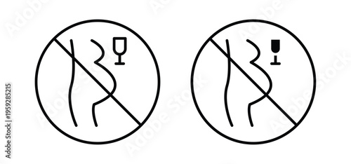 No alcohol during pregnancy period signs illustration sign collection. vector symbol or logo.