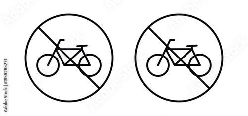 No bicycle signs illustration sign collection. vector symbol or logo.