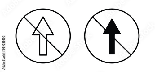 No entry sign. black and white line icons pack.