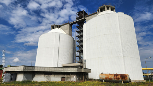 Принти на полотні Anaerobic digesters in a municipal wastewater treatment plant, where sludge is d