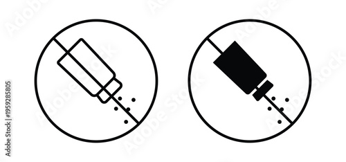 No salt signs. black and white line icons pack.