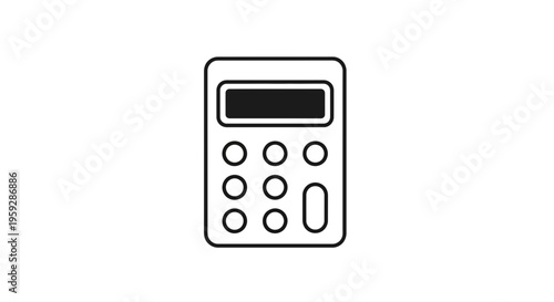 Simple Calculator Icon, Digital Device for Math Calculations, Business and Education Tool