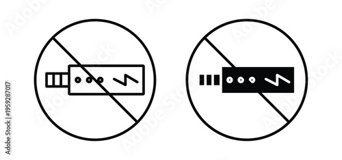 No vaping icon. black and white line icons pack.