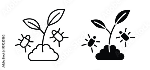 Pest plant icon. black and white line icons pack.
