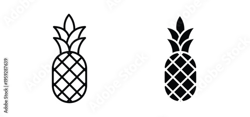 Pineapple icon. black and white line icons pack.